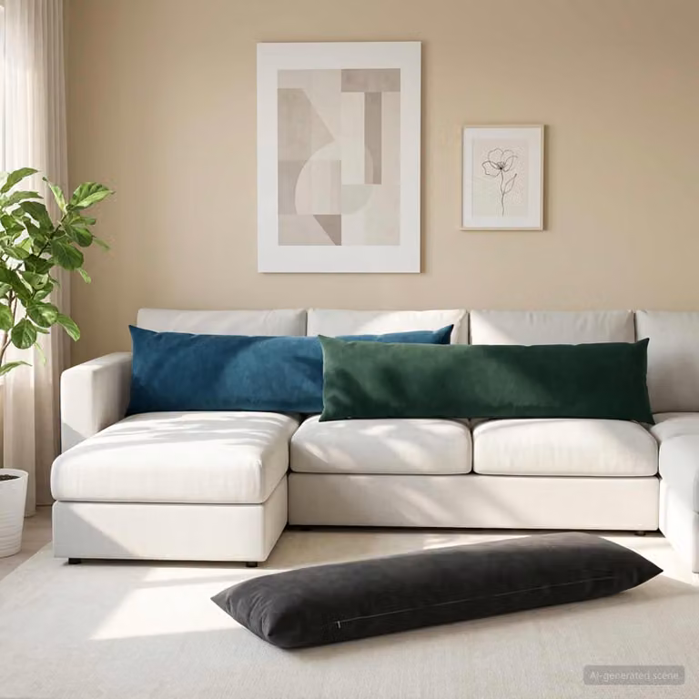 Set di 2 federe vidaXL HEERLEN in velluto verde scuro, L 145 cm x P 40 cm