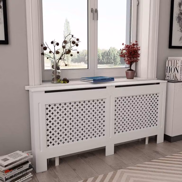 The Living Store Copriradiatore bianco 172×19×81,5 cm MDF