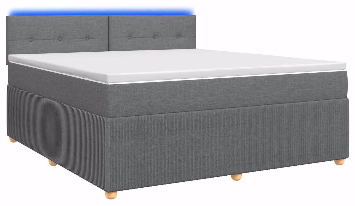 Letto a molle con materasso grigio scuro 160 x 200 cm in tessuto