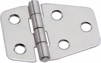 Set di 24 Cerniere Nautiche Valtoce 3372 in Acciaio Inox con Perno Fisso, Colore Argento, L/P/H: 40 x 55 x 1,5 mm