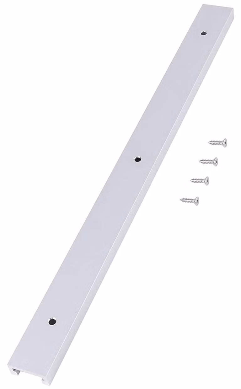 Profilo in alluminio con scanalatura a T, 400 mm - Guida a T - Viti autoperforanti - Lavorazione del legno - Utensili da lavoro - Resistente e durevole