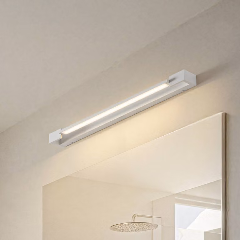 Applique da parete Jora Arcchio, Bianco / Opale, Bagno, Alluminio, Moderno, Applique