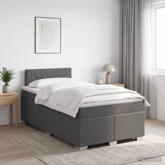 Letto box spring con materasso Grigio Scuro 120 x 200 cm 3450461