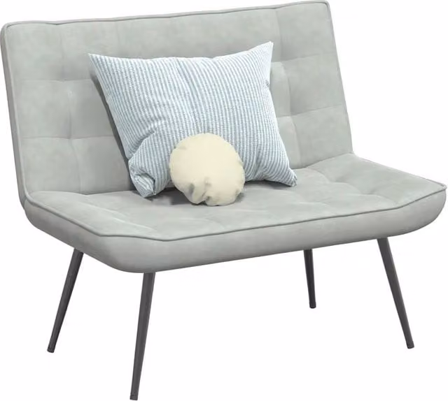 Panca-Sgabello Design Mania in Velluto Grigio L: 110 cm, P: 74 cm, H: 84 cm