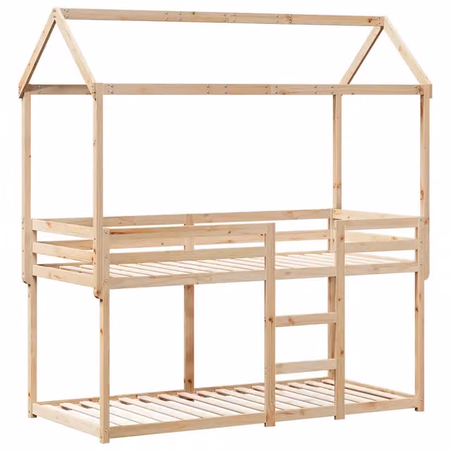 Letto singolo | Letto per adulti | Letto a Castello senza Materasso 90x200cm Massello Pino