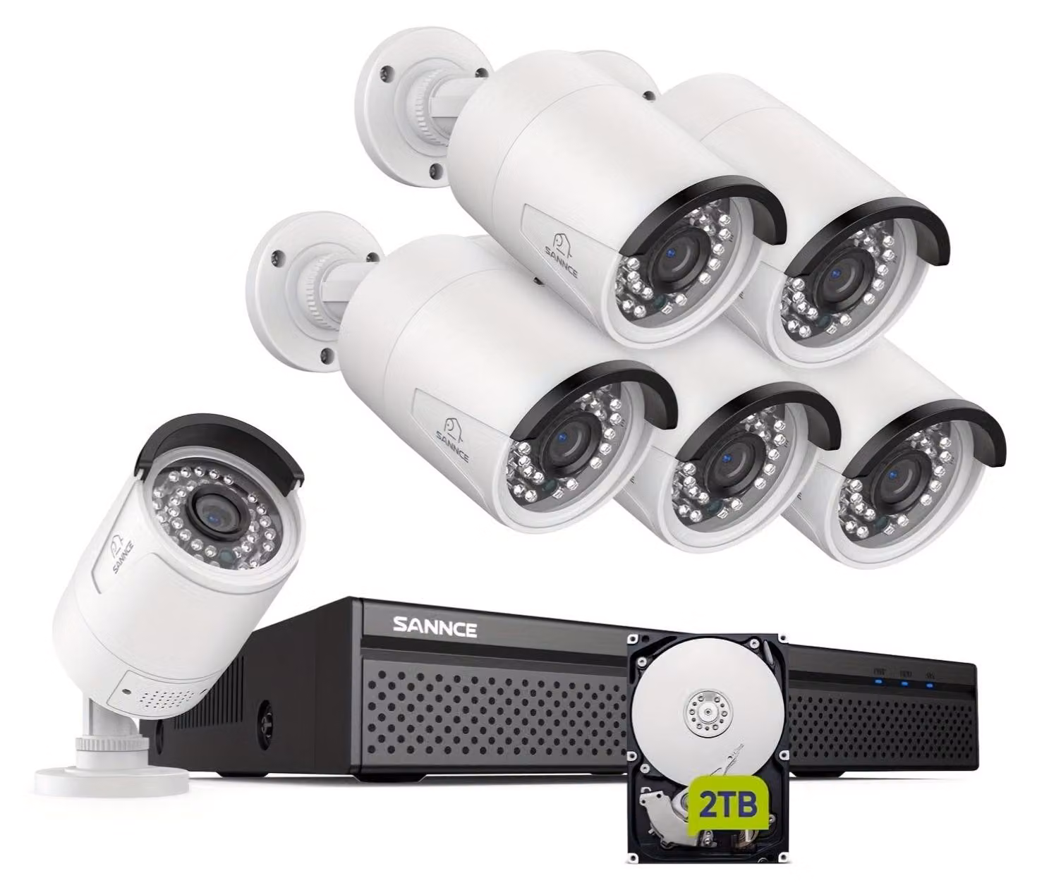Kit di telecamere di sicurezza - Telecamera di sorveglianza - Telecamera di videosorveglianza - Telecamera IP - Telecamera PoE - Colore bianco