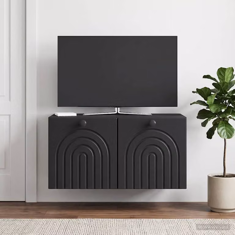 vidaXL Mobile Porta TV da Muro Nero L: 59,5 cm, P: 41 cm, H: 30 cm
