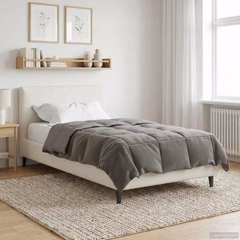 Piumino estivo reversibile vidaXL in microfibra traspirante, Grigio, L 140 x P 220 cm