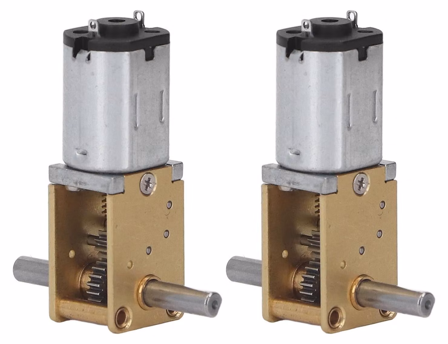 2 motoriduttori DC, modello 1218-N20, con albero doppio, alimentazione 6V, 190 giri al minuto, con avvolgimento in rame
