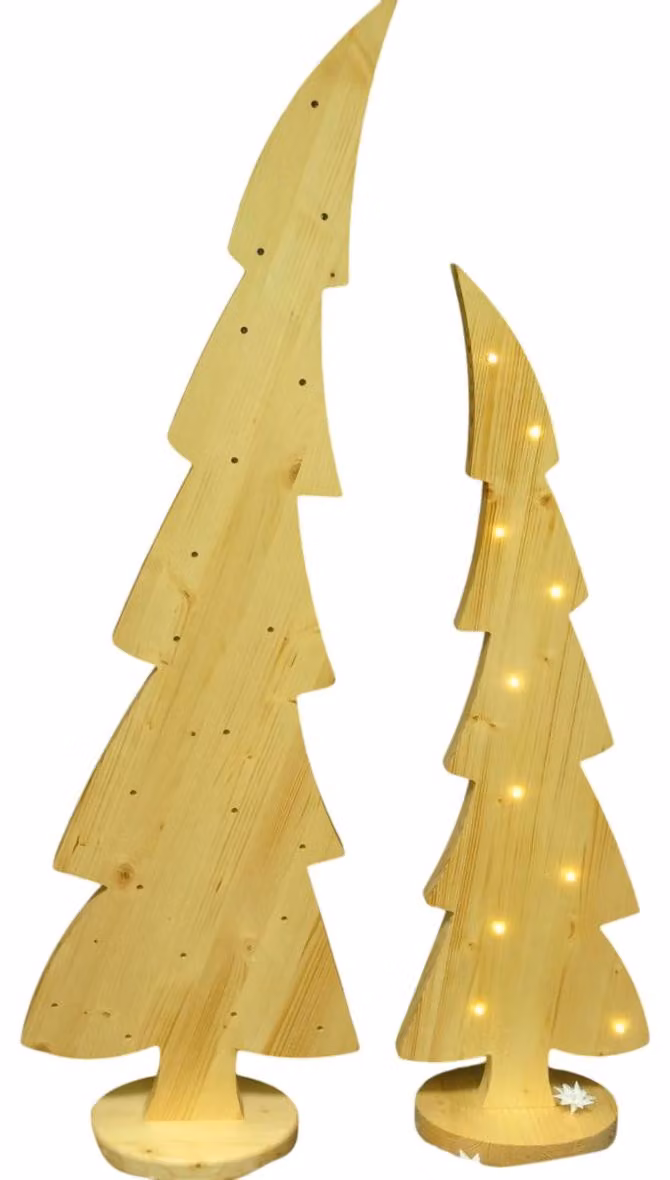 Set di alberi di Natale ricurvi, 85 cm e 105 cm