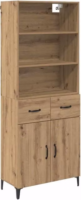 Credenza | Madia | Buffet da pranzo | Armadio da pranzo con cassetto Rovere artigianale 69,5 x 34 x 180 cm
