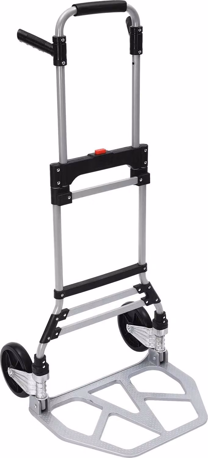 Carrello portasacchi pieghevole, carrello portabagagli, corda elastica di tensione, maniglia regolabile, per traslochi e acquisti quotidiani, argento