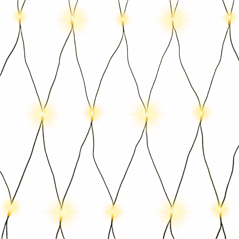 Rete luminosa a batteria 3x3 m 200 LED bianco caldo con funzione timer per uso interno ed esterno tutto l'anno
