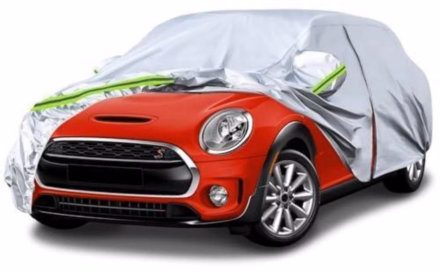 Copertura per auto, adatta a Mini Cooper a 5 porte, modelli dal 2013 al 2024, adatta a tutte le condizioni atmosferiche, riflettente, antivento, colore argento