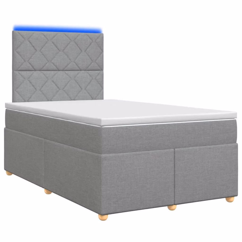 Letto box spring ibrido vidaXL con materasso e base contenitore con illuminazione sottostante e porta USB, Grigio, L/P: 120 x 200 cm – 2