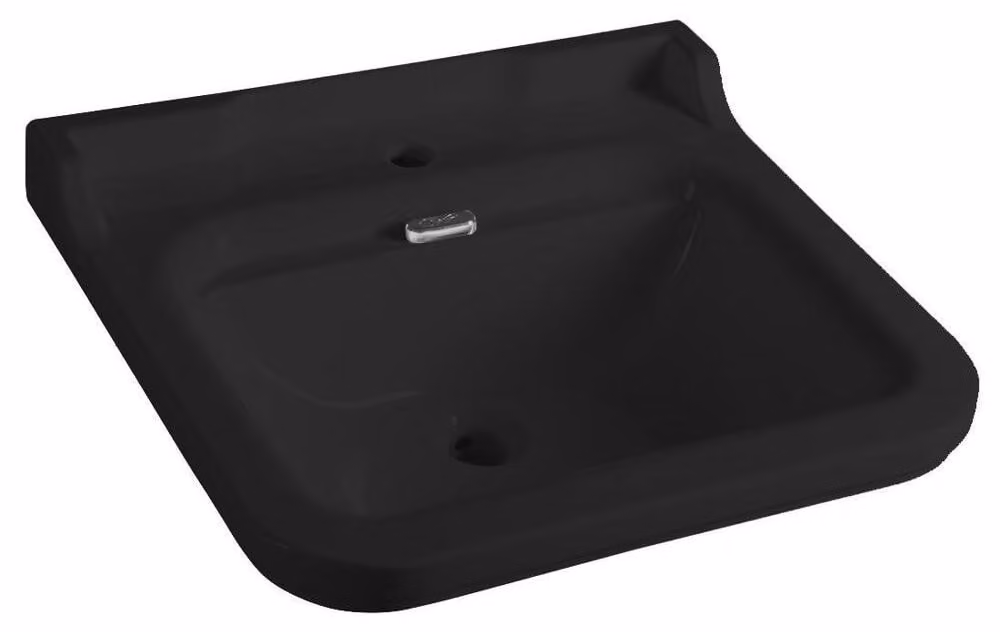 Lavabo in Vetroceramica WALDORF 60x55cm, nero opaco