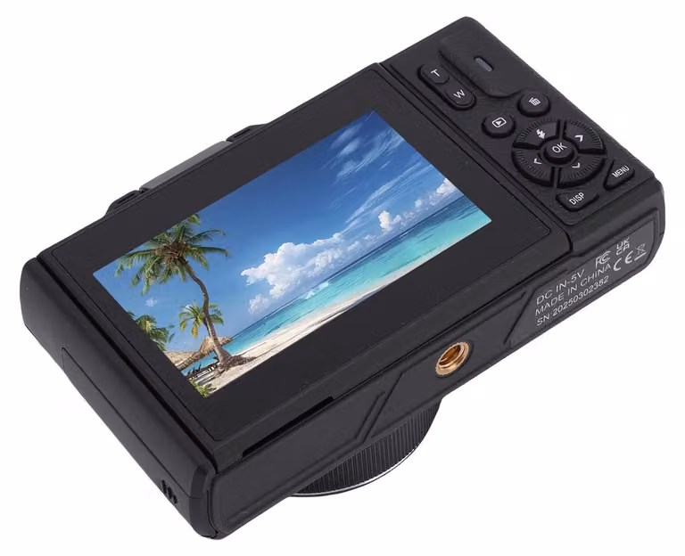 fotocamera digitale da 5k per fotografia Anti Shake WiFi 75MP Vlog Autofocus Video con Zoom 18x da viaggio 128g Nero