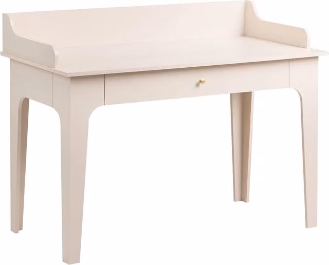 Scrivania BELIANI in stile scandinavo con cassetto portaoggetti, L/P: 118 x 60 cm, color beige chiaro in MDF laminato opaco – 1
