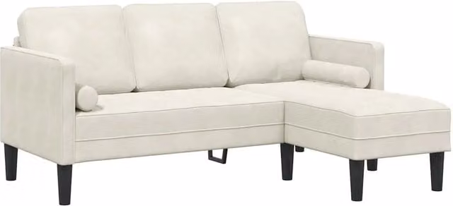 Set di Divano | Divano da soggiorno | Sofa con cuscino Crema Poliestere