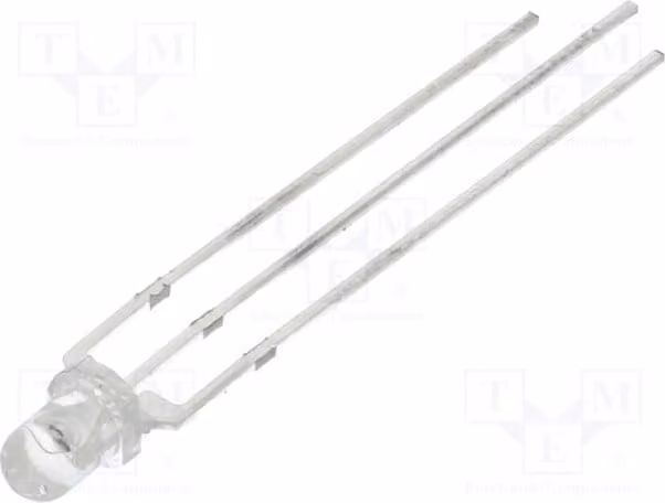 2 LED da 3 mm, bicolore, 330÷750 mcd, 330÷750 mcd, rosso/giallo-verde, angolo di emissione 30°, modello OSRG3131A-C, marca LED Dio