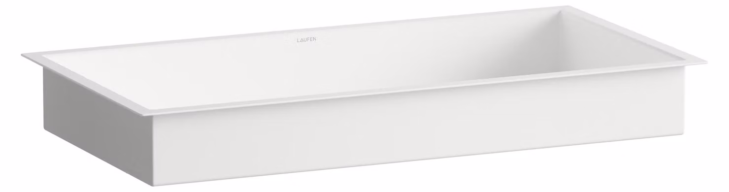 LAUFEN METAPHOR Lavabo à encastrer par le bas, rectangulaire, sans percement pour la robinetterie, sans trop-plein, 794x419x111mm, blanc brillant, H513ME70001121, H513ME70001121
