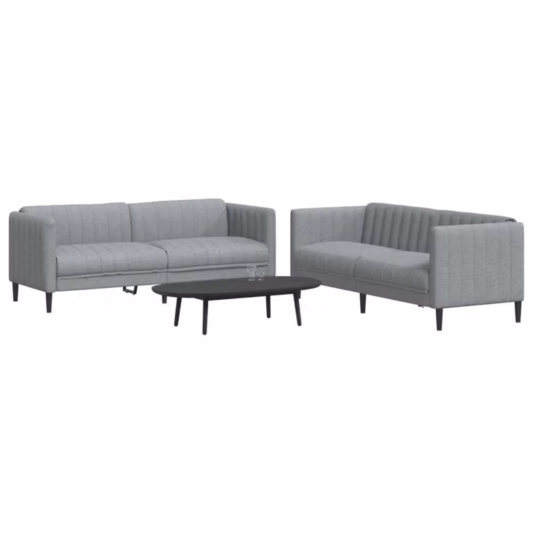 Set di 2 divani vidaXL moderni in tessuto grigio con struttura in legno massiccio per il tuo soggiorno