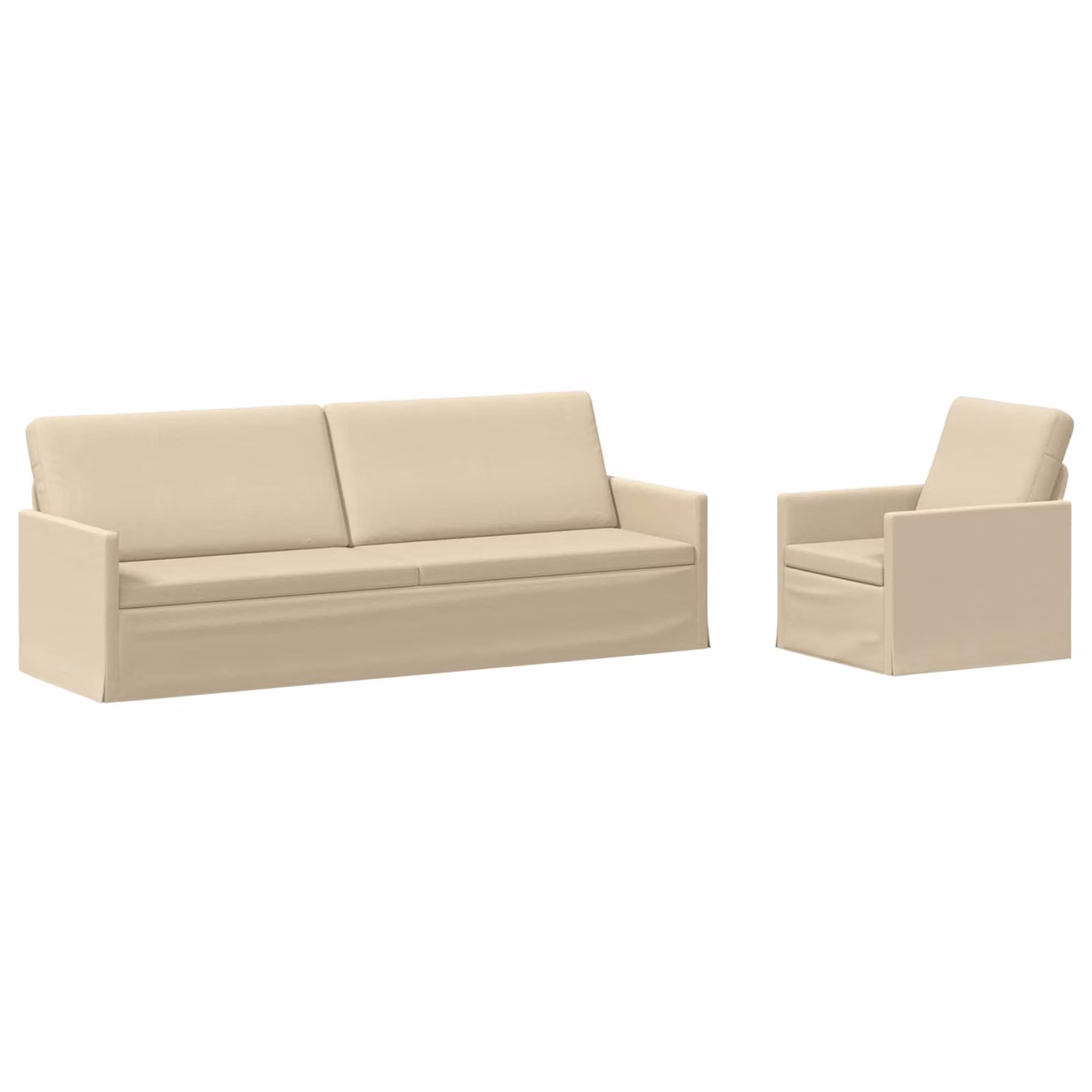 Set di 2 divani moderni vidaXL in tessuto beige per soggiorno