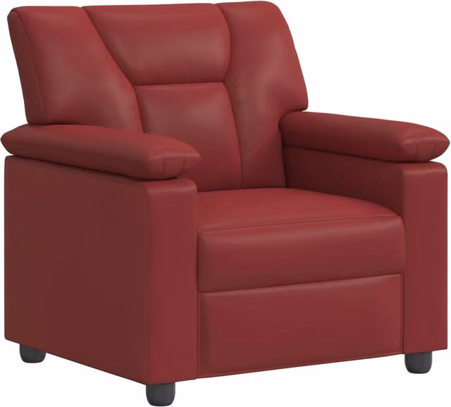 Divano moderno vidaXL in similpelle rosso, L: 91 cm, P: 85 cm, H: 93 cm
