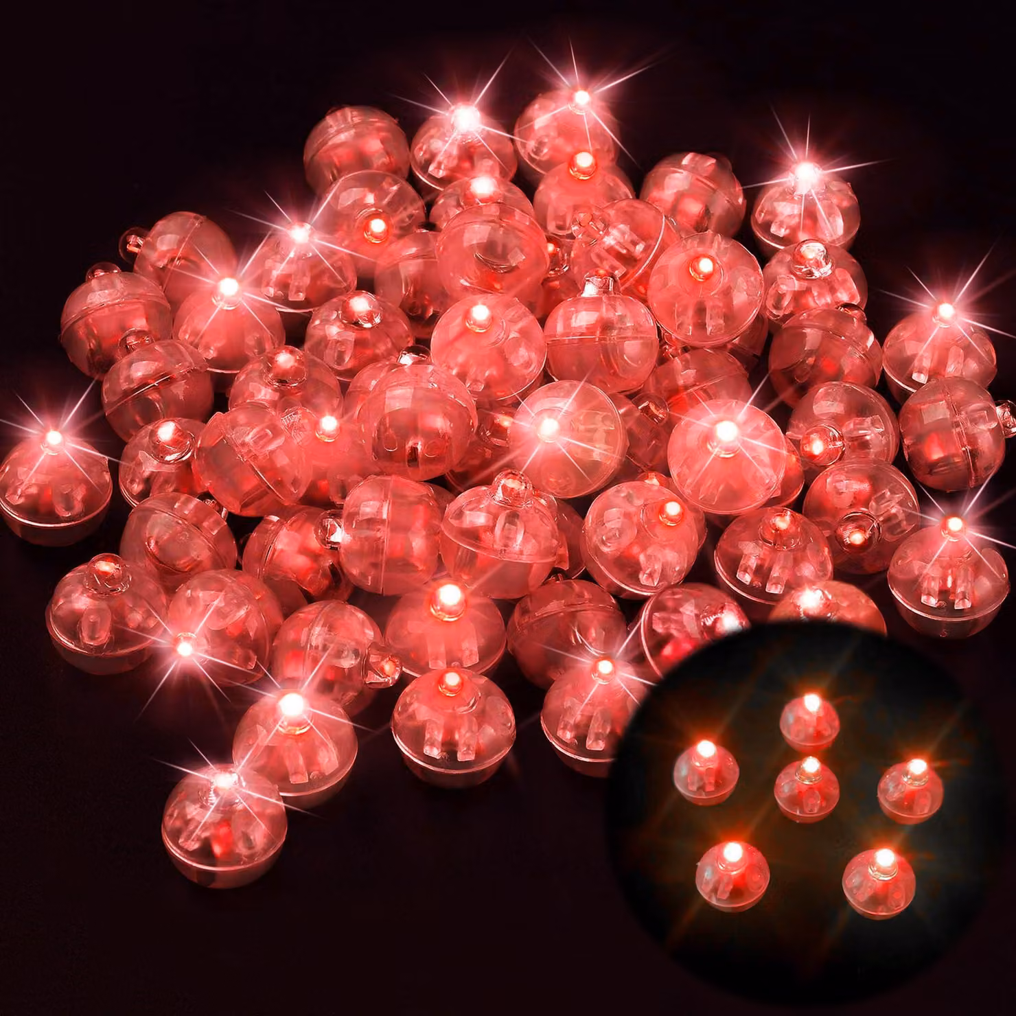 120 mini luci a LED a forma di palloncino, rotonde, lampeggianti, colorate, per feste