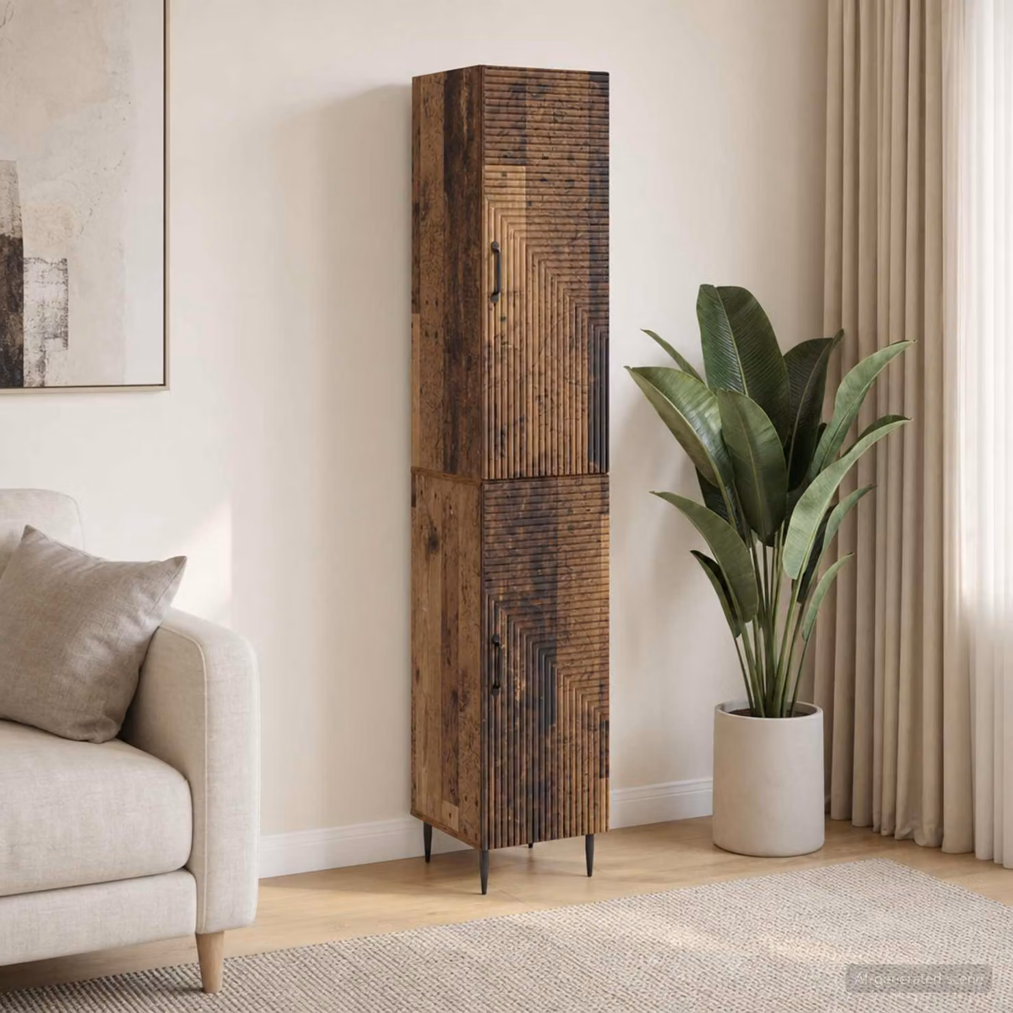 Set di 2 armadi moderni vidaXL in legno marrone con ante scorrevoli e ripiani interni per camera da letto o ufficio