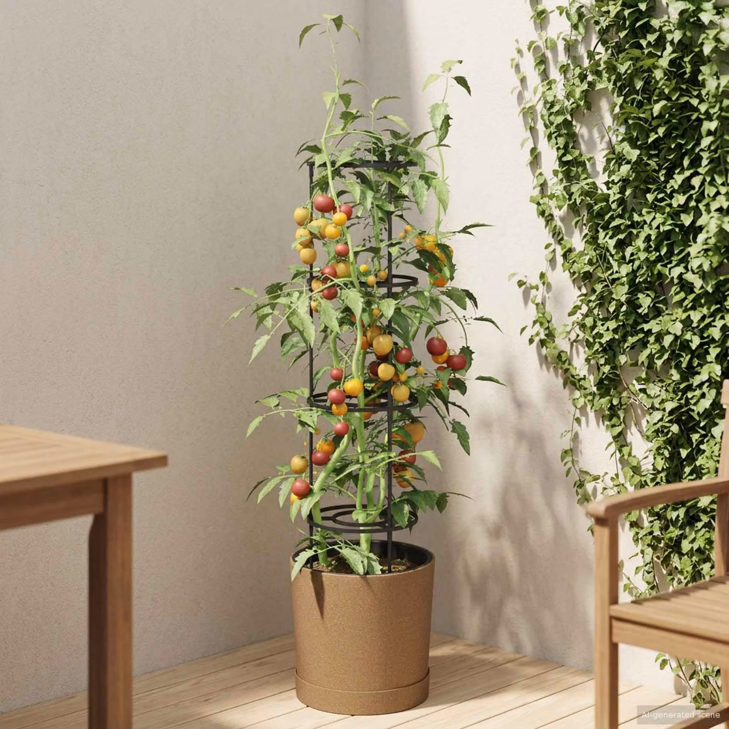 vidaXL Coltivatore di pomodori Naturo ECO in WPC marrone L: 39 cm, H: 139 cm