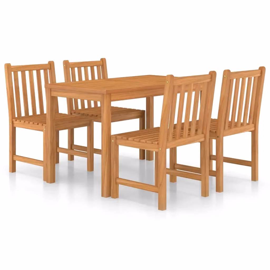 Set da pranzo da giardino vidaXL in legno di teak marrone, 5 pezzi, L: 120 cm x P: 70 cm – 2