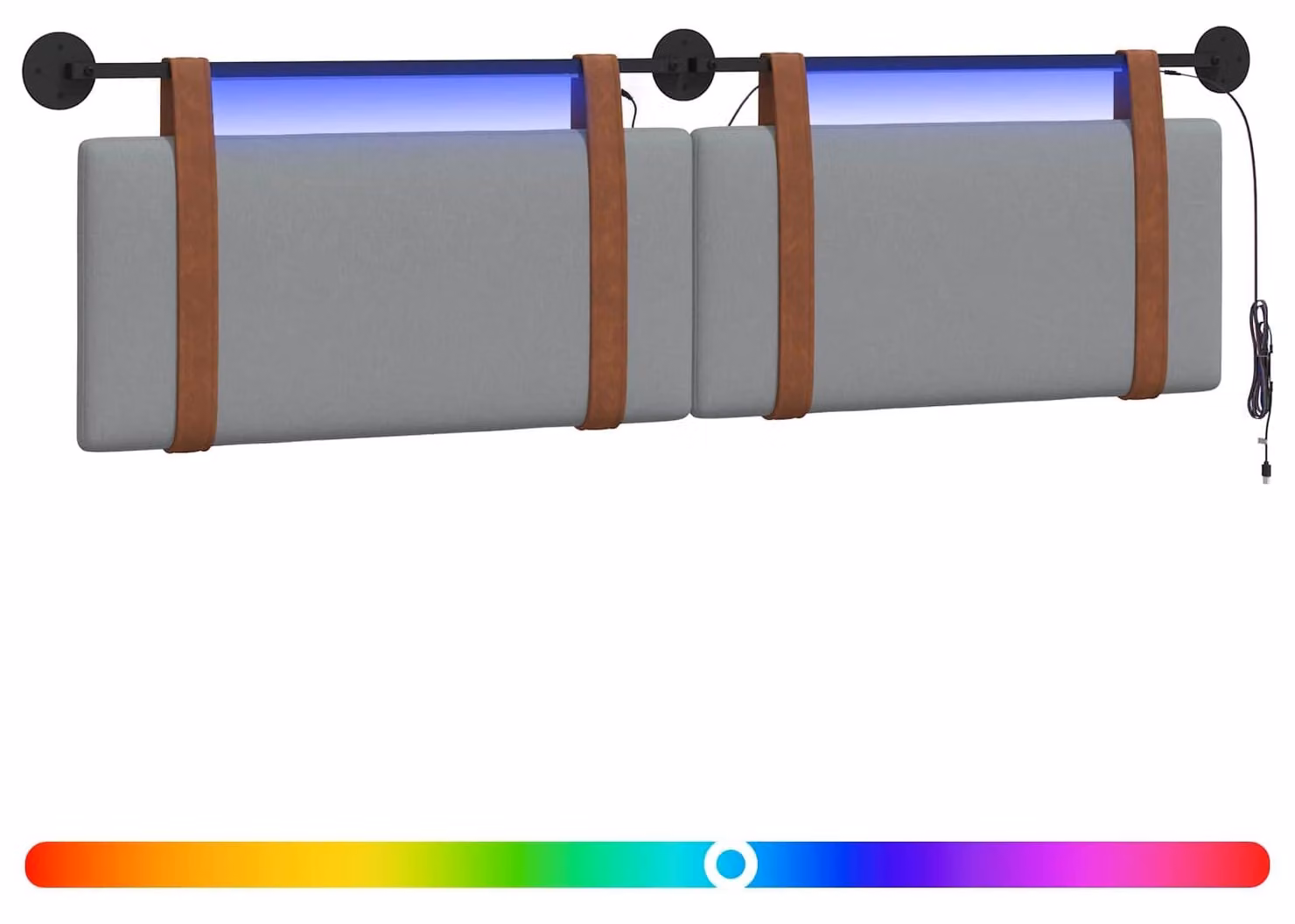Testiera sospesa Con luce LED Grigio ChiaroPoliuretanoAntico