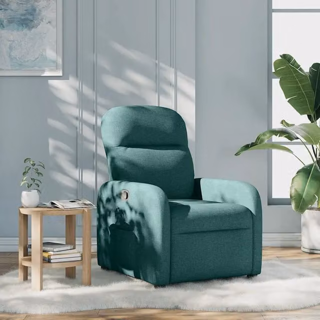 Poltrona Reclinabile Relax vidaXL in Tessuto Verde con Braccioli e Regolazione Manuale – 1