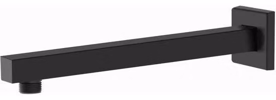 Doccia a pioggia, 40 cm, acciaio inossidabile, supporto a parete quadrato, colore nero, ideale per supporti da doccia