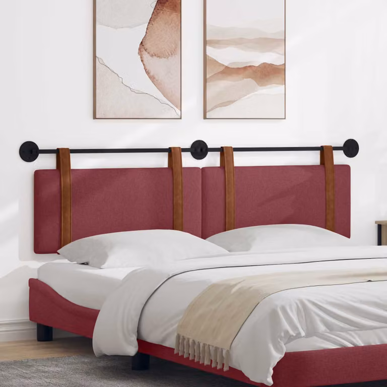 Testiera sospesa vidaXL in similpelle rossa per camera da letto, L: 170 cm, H: 55 cm, P: 5 cm