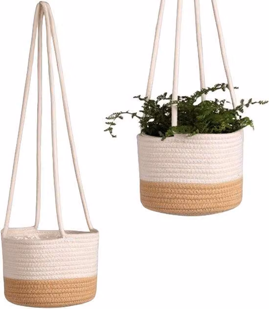 Vasi da fiori in plastica con motivo a alghe marine - Confezione da 2 pezzi
