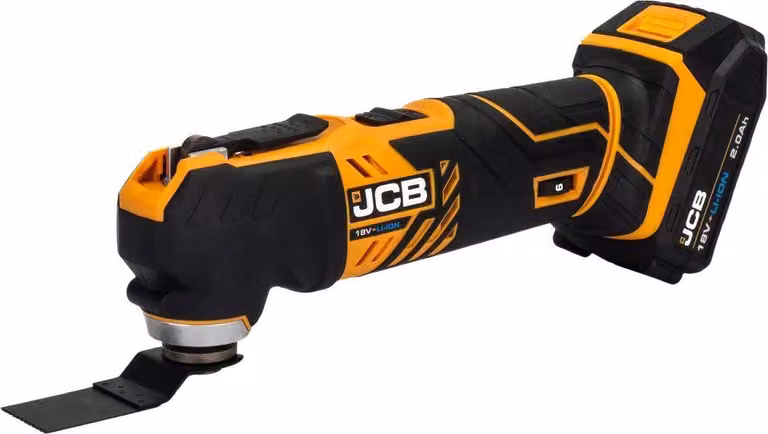 Utensile multifunzione JCB, 18V, batteria 2Ah, caricabatterie, borsa