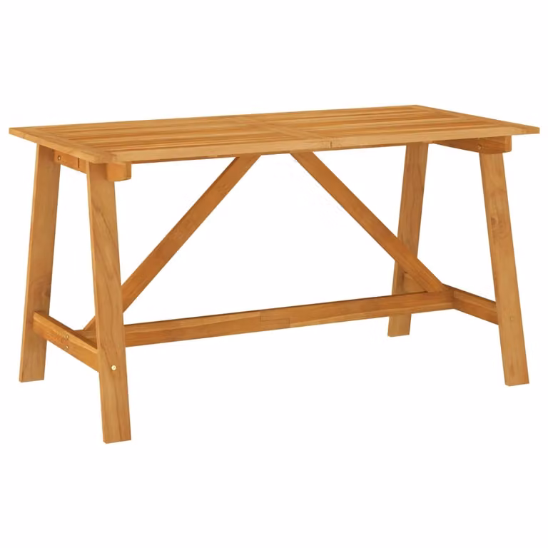 Tavolo da giardino "Plascheid" in legno massiccio di acacia, trattato a olio in marrone. Dimensioni (L/A) 140x70x73 cm