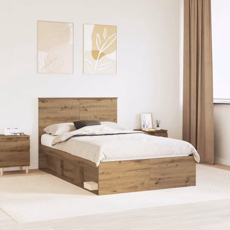 Struttura del letto vidaXL in legno di pino color marrone, stile minimalista, L/P: 120 x 200 cm