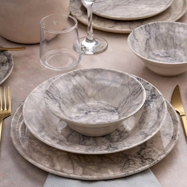 Servizio piatti in ceramica DMORA Nitoro, set da 24 pezzi, multicolore