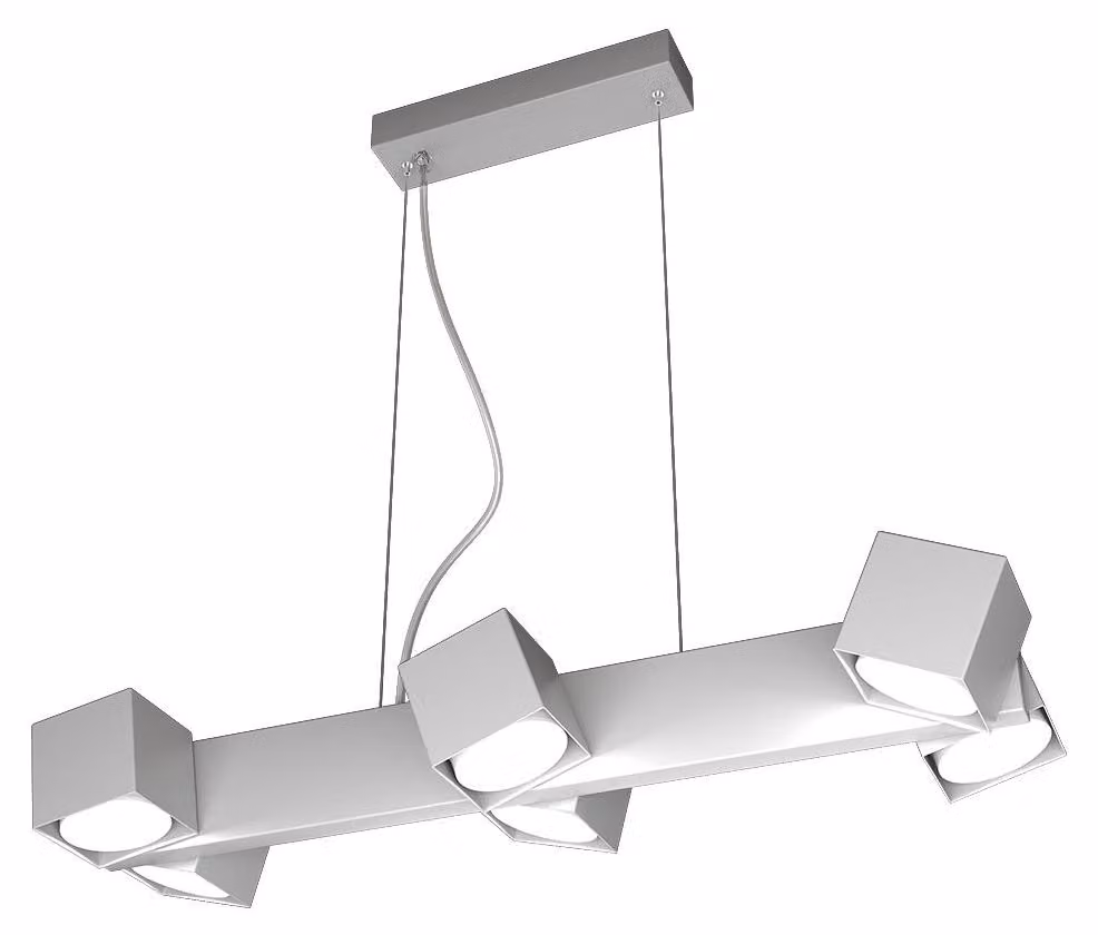 Sospensione Moderna Rotation Metallo Grigio 6 Luci Gx53