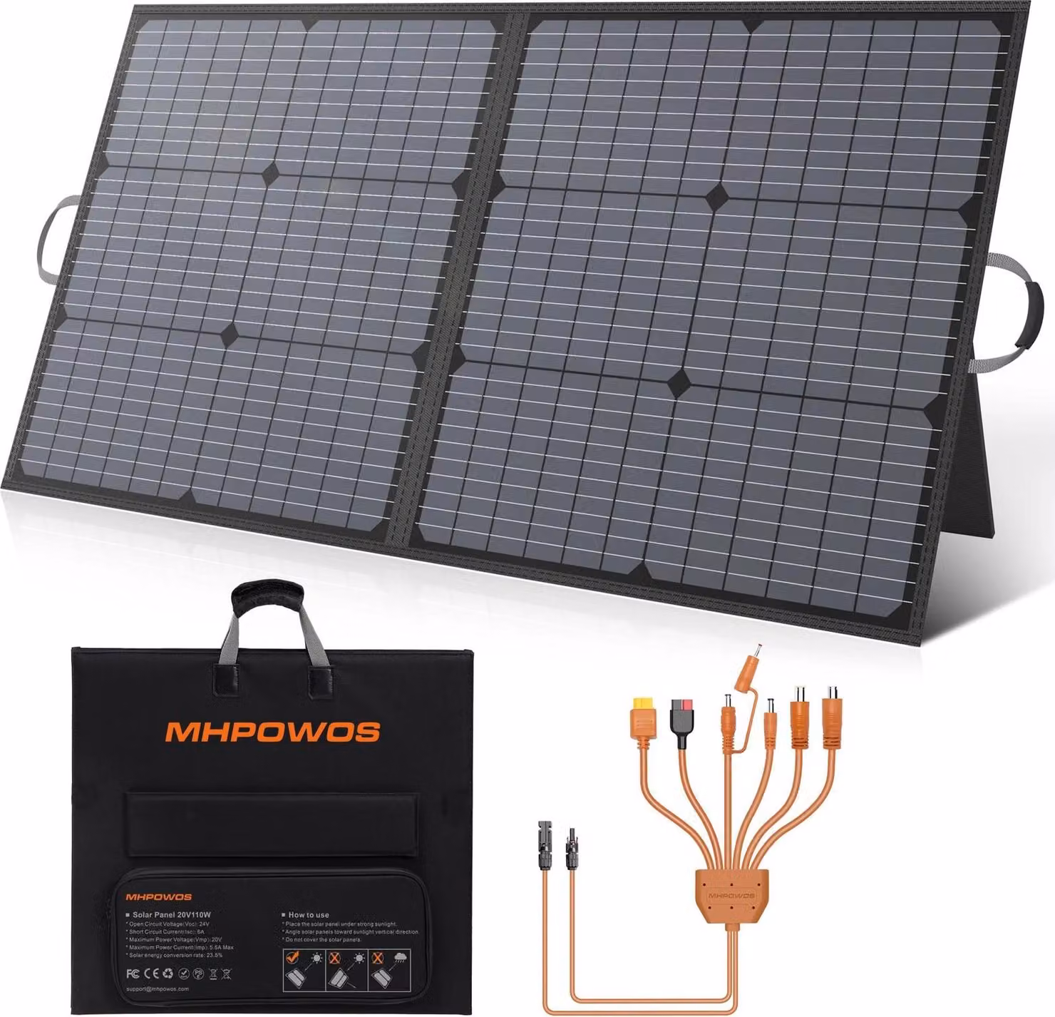 Caricabatterie a pannello solare, portatile, pieghevole, pannello solare da 110W