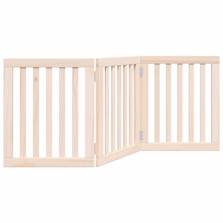 Cancelletto per cani pieghevole a 3 pannelli 150 cm in legno di pioppo