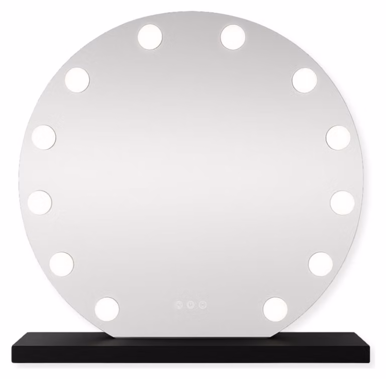 SensaHome Hollywood specchio con illuminazione - 3 posizioni - 2700 K/4500 K/6400 K - specchio per il trucco - luce regolabile - 60 cm - nero