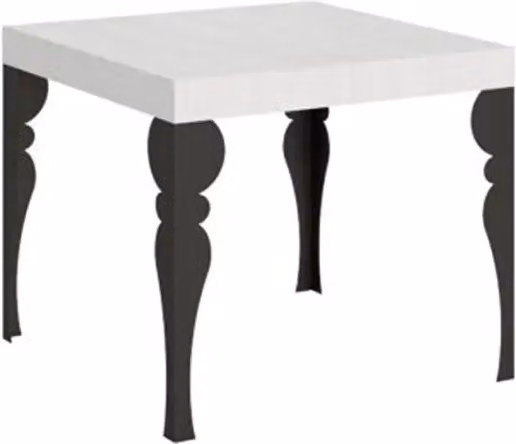 Tavolo allungabile moderno Itamoby in finitura bianco frassino con gambe in metallo antracite L: 90-246 cm, P: 90 cm, H: 77 cm – 1
