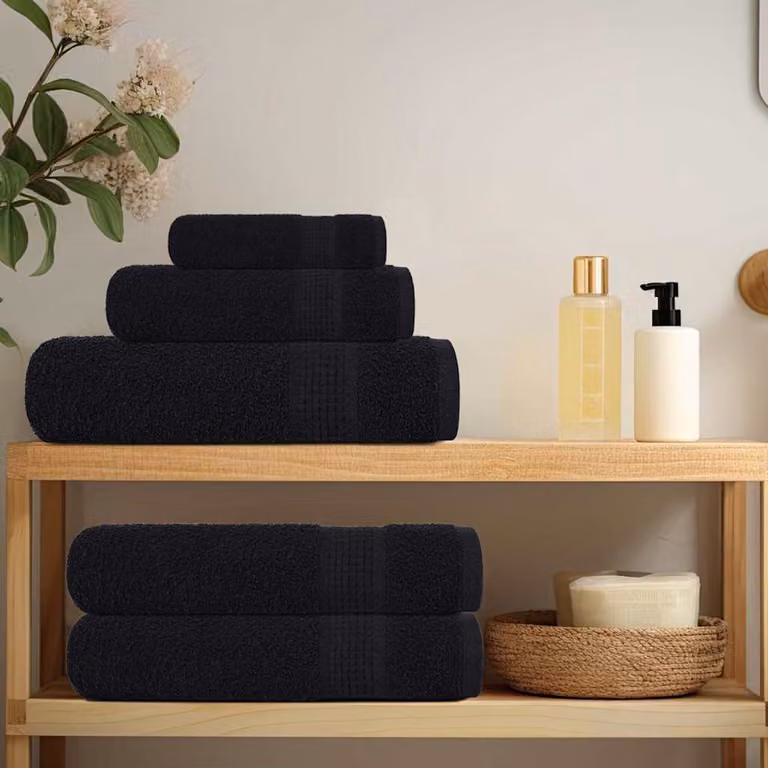 vidaXL Asciugamani FROGN 10 pz Nero 30x30 cm 360 g/m²