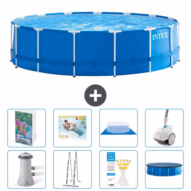 Piscina fuori terra a struttura - 457x122 cm - 7 pezzi - Modello S584