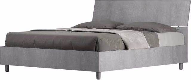 Letto Matrimoniale 160x200 cm testata inclinata Demas - Contenitore,Grigio
