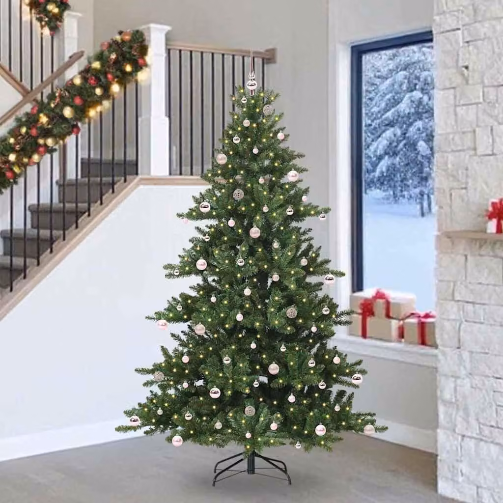 Maison Exclusive - Albero di Natale artificiale pieghevole, verde, 240 cm, in PVC e acciaio